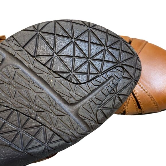 Earth Origins Sandals Women 8.5 EU 40 Brown Leather Closed Toe Fisherman Flats - Picture 7 of 9